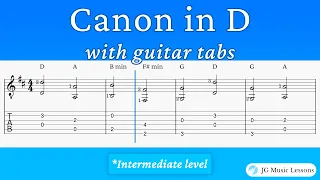 Canon in D - Pachelbel with guitar tabs