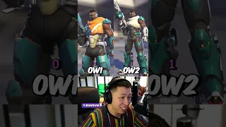 OW1 vs OW2 Skins in 45s! (Support Heroes) #shorts #overwatch