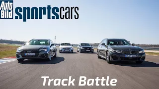 TRACK BATTLE: Audi S4 TDI Avant vs BMW M340i Touring vs Mercedes-AMG C43 T vs Volvo V60 T8 Polestar