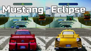 NFS Most Wanted: Ford Mustang GT vs Mitsubishi Eclipse - Drag Race