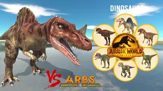 (HYBRID) SPINOSAURUS with HORN vs ALL UNITS CARNIVORE DINOSAURS - Animal Revolt Battle Simulator