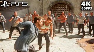 PS5 Uncharted 4 Drake Gets Into Prison Fight  Gameplay Part 1