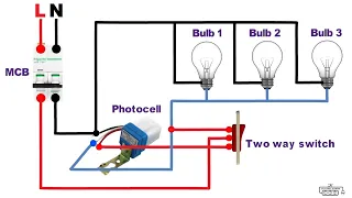 photocell sensor bypass circuit in two way switch