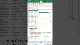 Mini Scroll Bar Widget - Excel Tips and Tricks