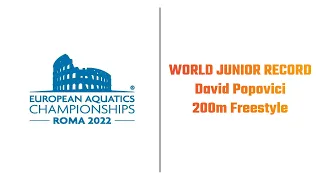 200m Freestyle Men FINAL WORLD JUNIOR RECORD - European Swimming Championship 2022 Rome