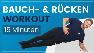 15 Minuten Bauch- & Rücken Workout ➡️ Einfache Übungen für Deine Körpermitte