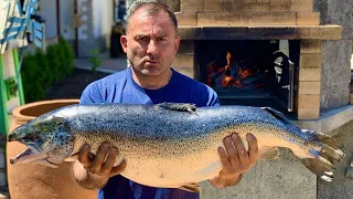 Huge Salmon baked in the oven - The Best Fish Recipe | GEORGY KAVKAZ