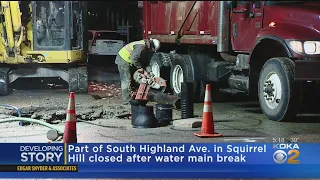 Water Main Break Closes S. Highland Ave.