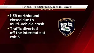 Pearl River fire shuts down I-59 northbound due to multi-car crash