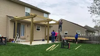 DIY build a 10’x20’ Pergola Over Patio (7min) Less than $1,000