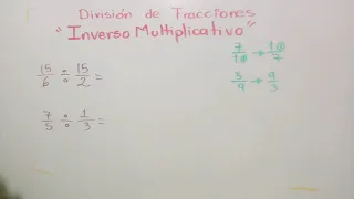 División de fracciones con el método del  "Inverso Multiplicativo"