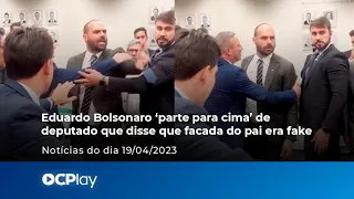 Eduardo Bolsonaro xinga deputado que disse que facada do pai era fake