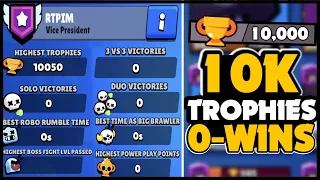 10K TROPHIES WITH NO WINS ? - PRO BRAWLSTARS PLAYER