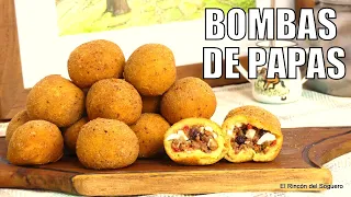 ESTA DELICIA ME ENSEÑÓ A HACER MI ABUELA "Bombas de Papa con relleno de carne" El Rincón del Soguero