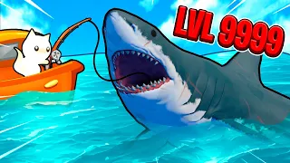 GIANT SHARKS in Cat Goes Fishing