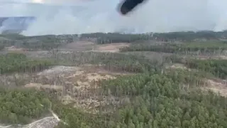Видео пожара в Овручском районе с неба. Видно что лес уничтожен до пожаров, деятельностью лесхозов