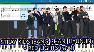 STRAY KIDS (BANG CHAN, HYUNJIN) - RED LIGHTS (강박) [Piano Tutorial | Sheets | MIDI] Synthesia