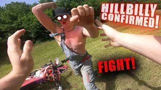 Angry Man Attacks Dirt Biker - Fight Over Riding On Grass!