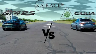 Alfa Romeo Giulia Quadrifoglio vs Porsche GT4 RS - DRAG RACE