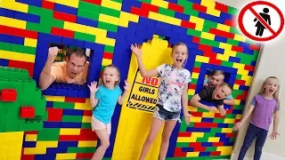 Giant Lego Fort Escape Room Boys Only With Kids Fun TV No Girls Allowed!!