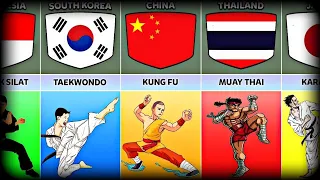 Martial Arts From Different Countries | martial arts from each country || Data Flight ✈️