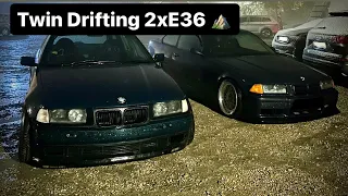 Twin Touge Drifting - 2 x BMW E36 | POV + FOOTCAM