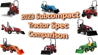 2023 Subcompact Tractor Specs Comparison