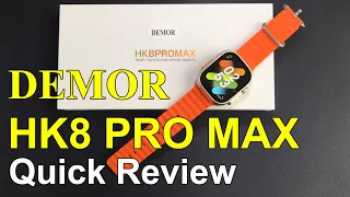 DEMOR HK8 Pro Max Ultra Smart Watch 49mm Compass AMOLED Screen IWO Series 8 Smartwatch Unbox Review