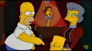 Bart Simpson works at a strip club.