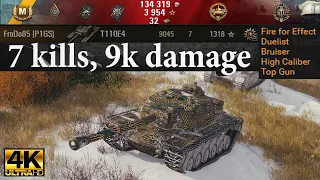 T110E4 video in Ultra HD 4K🔝 7 kills, 9k damage, 1318 exp, High Caliber🔝 World of Tanks ✔️