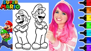 Coloring Mario & Luigi Super Mario Bros. Coloring Page | Ohuhu Art Markers