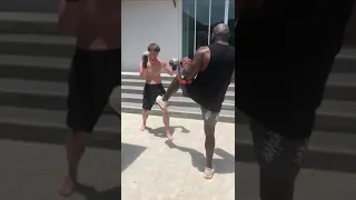 Khalil Rountree w/Thai Pads in Thailand