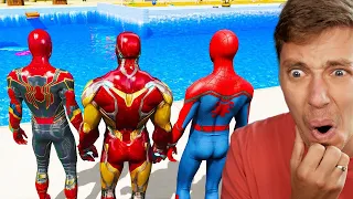 Reacting To SPIDERMAN vs Water Slide in GTA 5