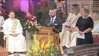 Luis Alvarez' son, David, delivers eulogy at funeral