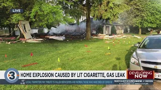 Gas leak, lit cigarette cause home explosion, firefighters say