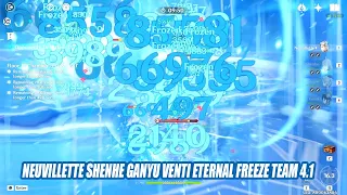 Neuvillette Shenhe Ganyu Venti Eternal Freeze Team 4.1 - Biggest AoE Control Skills Showcase