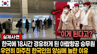 아랍항공 승무원들이 한국에 18시간 경유하던 중 한국인의 양심에 놀란 이유..
