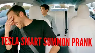 Tesla Smart Summon Prank on Brother (Car Drives Itself)