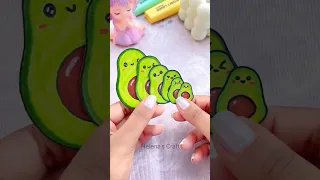 Avocado stickers 🥑 #avocado #stickers #paperdiy #shorts #diy ( inspired by: Yeppug)