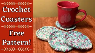 Crochet Cotton Coasters Free Pattern | Beginner Friendly Tutorial!