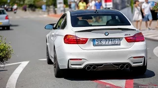 3x BMW M4 w/ Akrapovic Exhaust -  LOUD Accelerations & Burnouts !