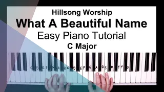 What A Beautiful Name - Easy Piano Tutorial in C Major - Hillsong | Part 1