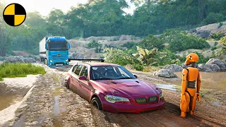 Cars vs Deep Mud Road 😱 BeamNG.Drive