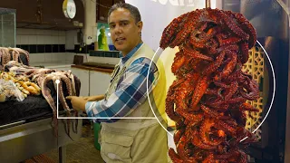 Así se hacen los tacos al pastor de pulpo