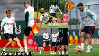 Man United training today 🔥, see Bruno, Rashford, Martial, Maguire, Mount, prepare for Tottenham.