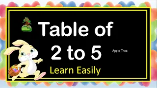 Table of 2  to 5 | Rhythmic Table of Two to Five | Learn Maths Table of 2 to  5 | 2  se  5 का पहाड़ा