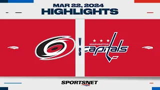 NHL Highlights | Hurricanes vs. Capitals - March 22, 2024