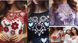 Wooow 🔥🔥🔥😍😍😍🥰🥰🥰Women's shirt with amazing, incredible styles..( Crochet art)  #crochet#knitting#cute