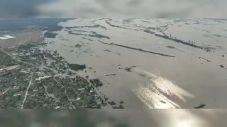 Голая пристань  затоплена. Разлив  вод Каховского водохранилища