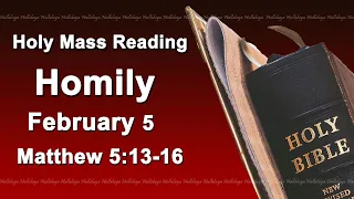 Homily Sunday February 5 2023 I Catholic Mass Daily Reading And Reflections I Matthew 5:13-16